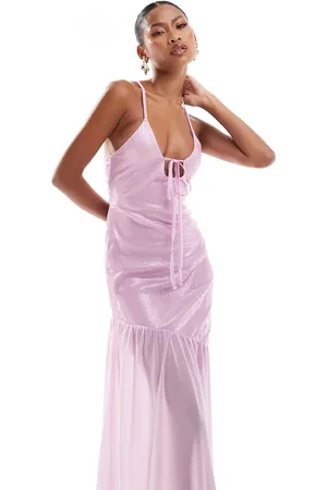 ASOS Strappy cami maxi dress with sequin mix fabric in baby