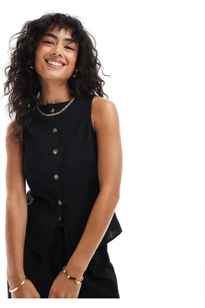 ASOS Linen look waist coat in co ord