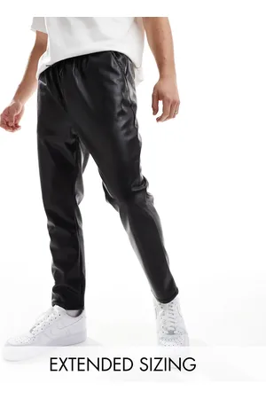 ASOS Leather look tapered trousers in