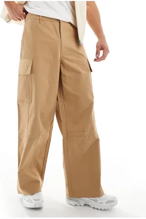 ASOS Loose fit cargo trouser with seam detail in tan