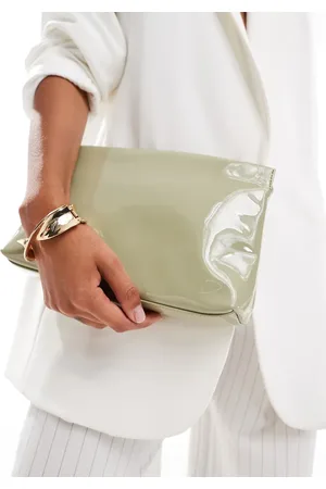 ASOS Zip top clutch bag in sage