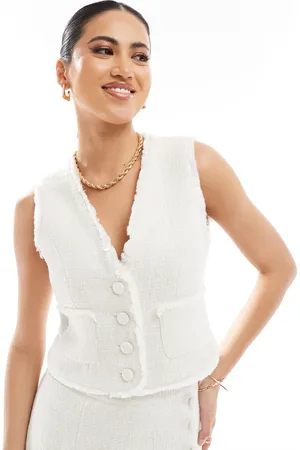 Kaiia Boucle textured waistcoat co-ord in