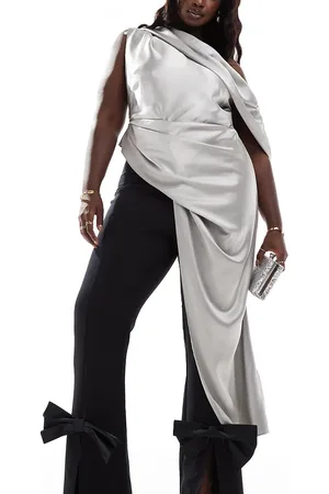 ASOS Curve co-ord tailored trouser with satin bow in