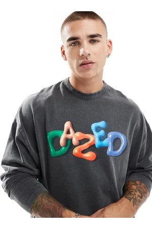ASOS Oversized long sleeve t-shirt with multi colour front print in washed