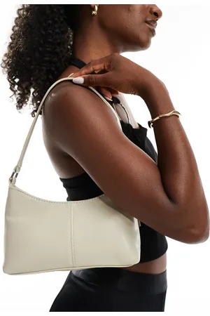 Pull&Bear Contrast stitch shoulder bag in cream