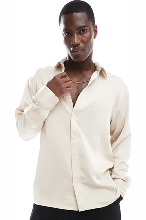Abercrombie & Fitch Relaxed long sleeve shirt in beige