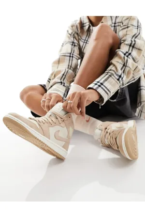 Jordan Nike Air 1 Mid trainers in stone