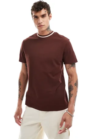 ASOS T-shirt with contrast neck tipping in dark