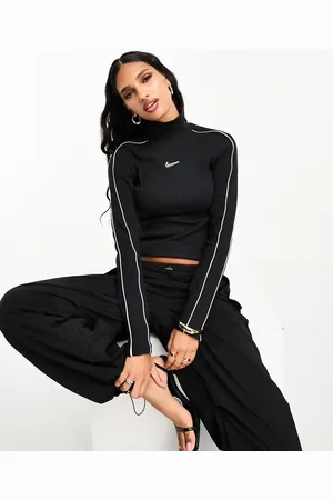 Nike Streetwear mock neck long sleeve t-shirt in white and