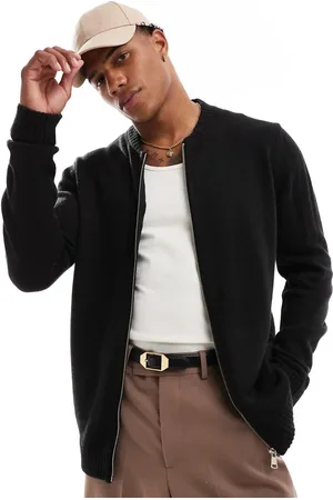 Brave Soul Heavy knitted bomber jacket in