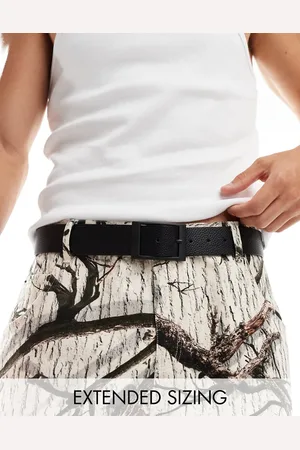 ASOS Faux leather pebbled belt with rectangle buckle in