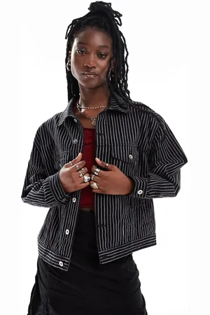 COLLUSION Denim trucker jacket in stripe