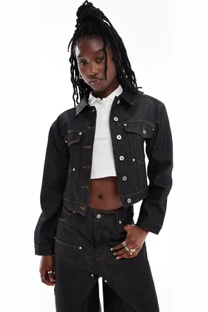 COLLUSION Cropped denim jacket co-ord in rinse wash