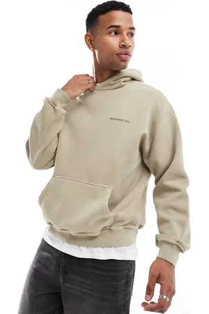 Abercrombie & Fitch Timeless logo oversized hoodie in light