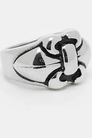 ASOS Waterproof stainless steel gothic ring in burnished