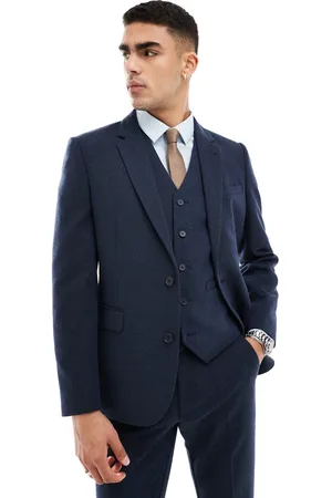 ASOS Slim wool blend suit jacket in basket weave