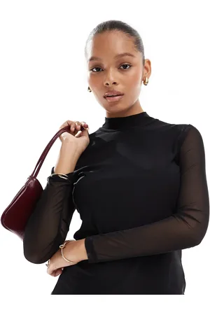 ONLY Sheer high neck top in