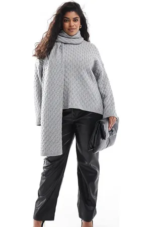 4th & Reckless Cable knit jumper with scarf in