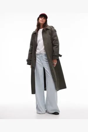 Topshop 2in1 liner trench coat in dark