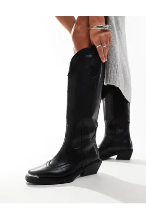 ASOS Celeste flat western knee boots in