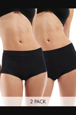 ASOS Bella 2 pack super soft high waist shortie in