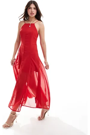 ASOS Square neck cami midi dress with godets in
