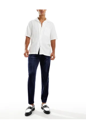 ASOS Smart tapered fit velvet trousers in