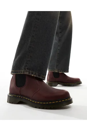Dr. Martens 2976 fur lined chelsea boots in burgundy