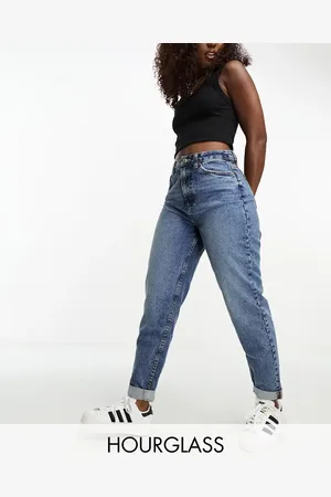ASOS Hourglass high rise relaxed mom jeans in mid