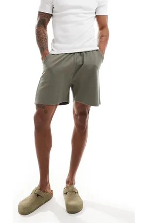ASOS Textured lounge shorts in khaki
