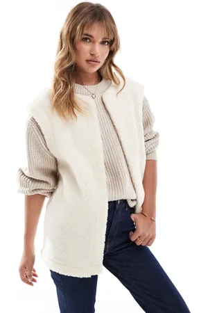 ASOS Borg gilet in cream
