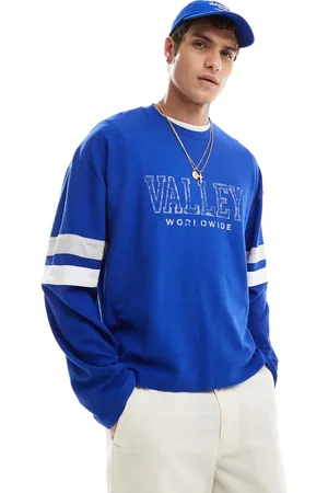 ASOS Boxy oversized long sleeve t-shirt in heavyweight 220gsm with Valley chest print