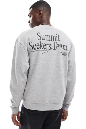 ASOS Oversized sweatshirt with mountain print in marl