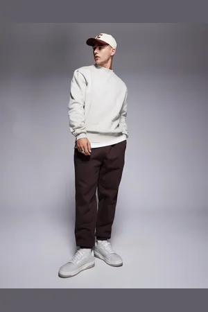 ASOS Premium heavyweight tapered joggers 400gsm in dark