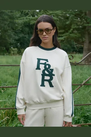 4th & Reckless Sloane sweatshirt in green and cream contrast