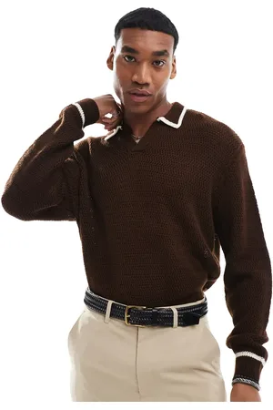 ASOS Oversized boxy knitted jumper with contrast collar in