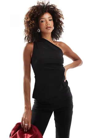 In The Style Bengaline one shoulder ruched asymmetric top co-ord in