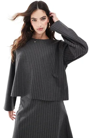 Object Long sleeved top co-ord in pinstripe