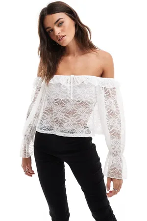 Miss Selfridge Lace ruffle detail blouse