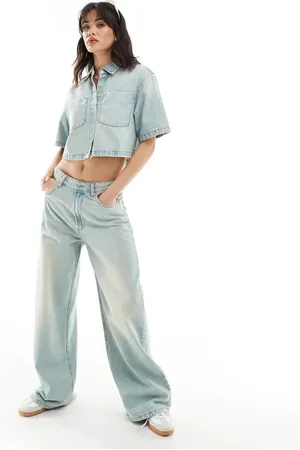 ASOS Slouchy wide leg jean in vintage mid co-ord