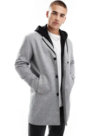 JACK & JONES Jersey overcoat in light melange