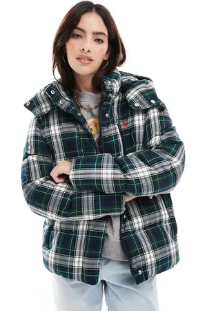 Ralph Lauren Country plaid puffer jacket with logo in check