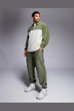 ASOS Oversized rugby polo fleece sweatshirt in and grey