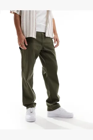 Only & Sons Straight leg carpenter trousers in khaki