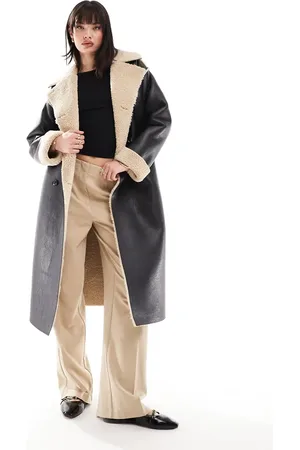 Brave Soul Faux shearling long coat in