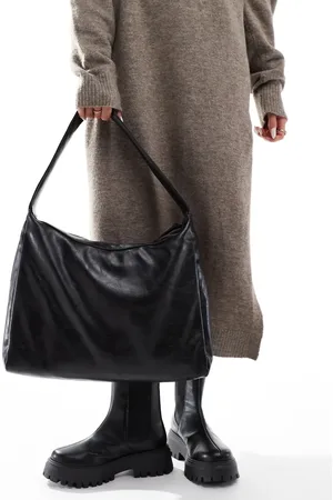 Pull&Bear Medium faux leather shopper in