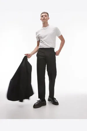 Topman Straight mixed fabric suit trouser in