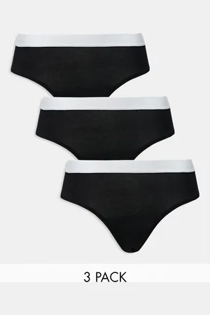 ASOS Lillie 3 pack cotton brazilian with waistband in