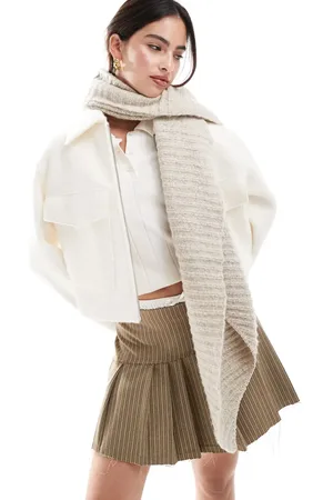 Pieces® Pyron fluffy ribbed long scarf in