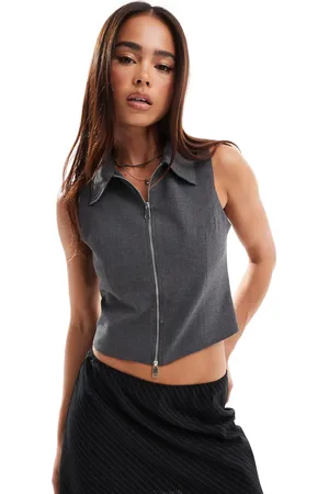 Pull&Bear Zip through tailored top in